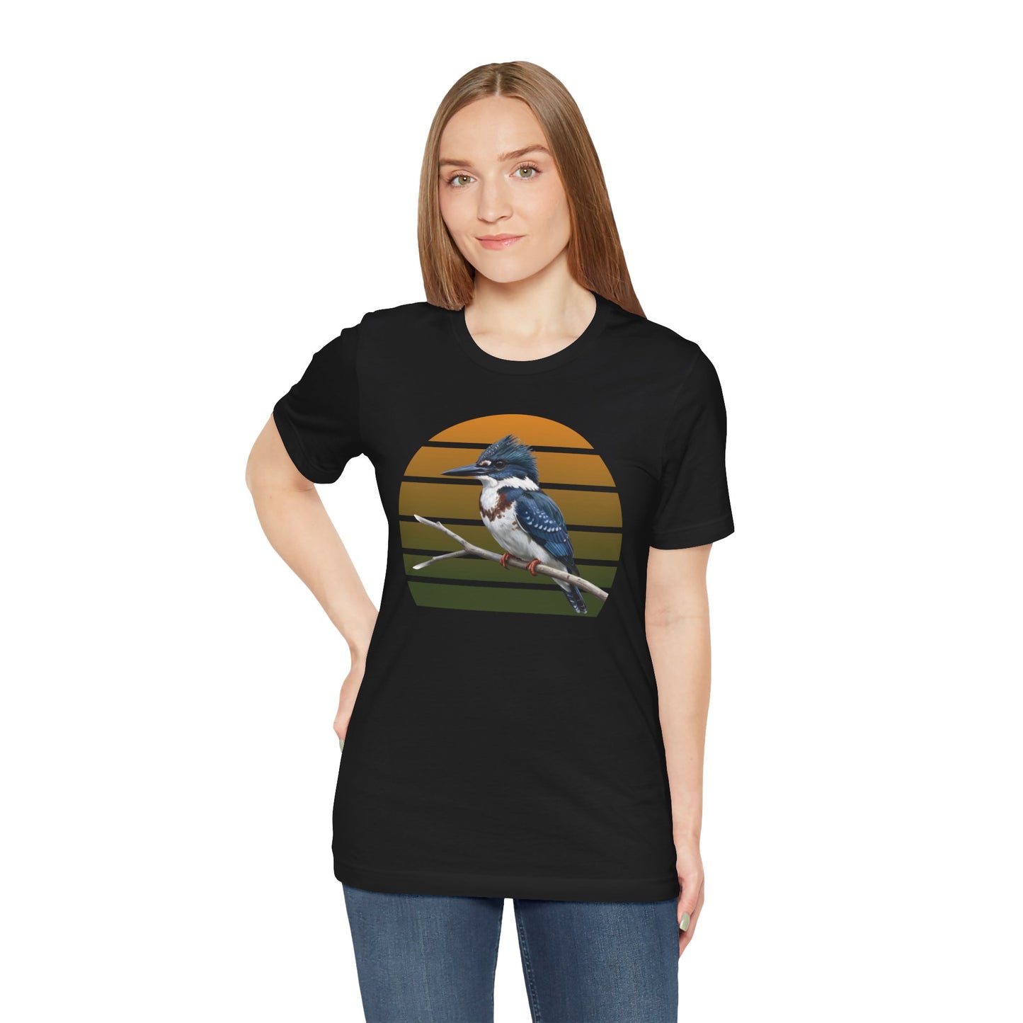 Belted Kingfisher Premium T-Shirt | Unique Birdwatcher & Birder Gift by jz.birds