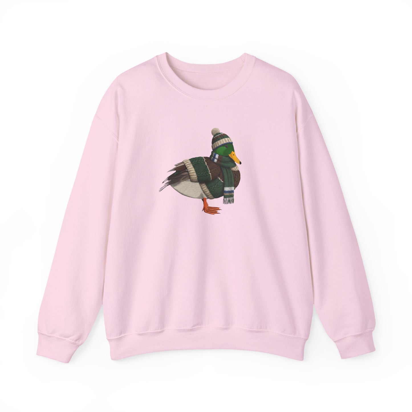 マガモの冬用スウェットシャツ | バードウォッチャークルーネック | 鳥好きの方へのユニセックスの鳴鳥ニットギフト