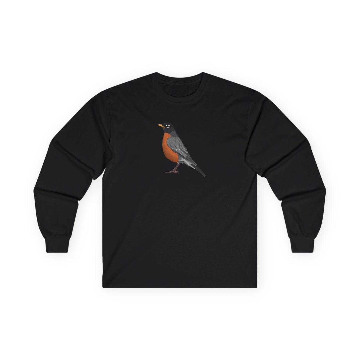 American Robin Birding & Birdwatching Bird Cotton Long Sleeve T-Shirt