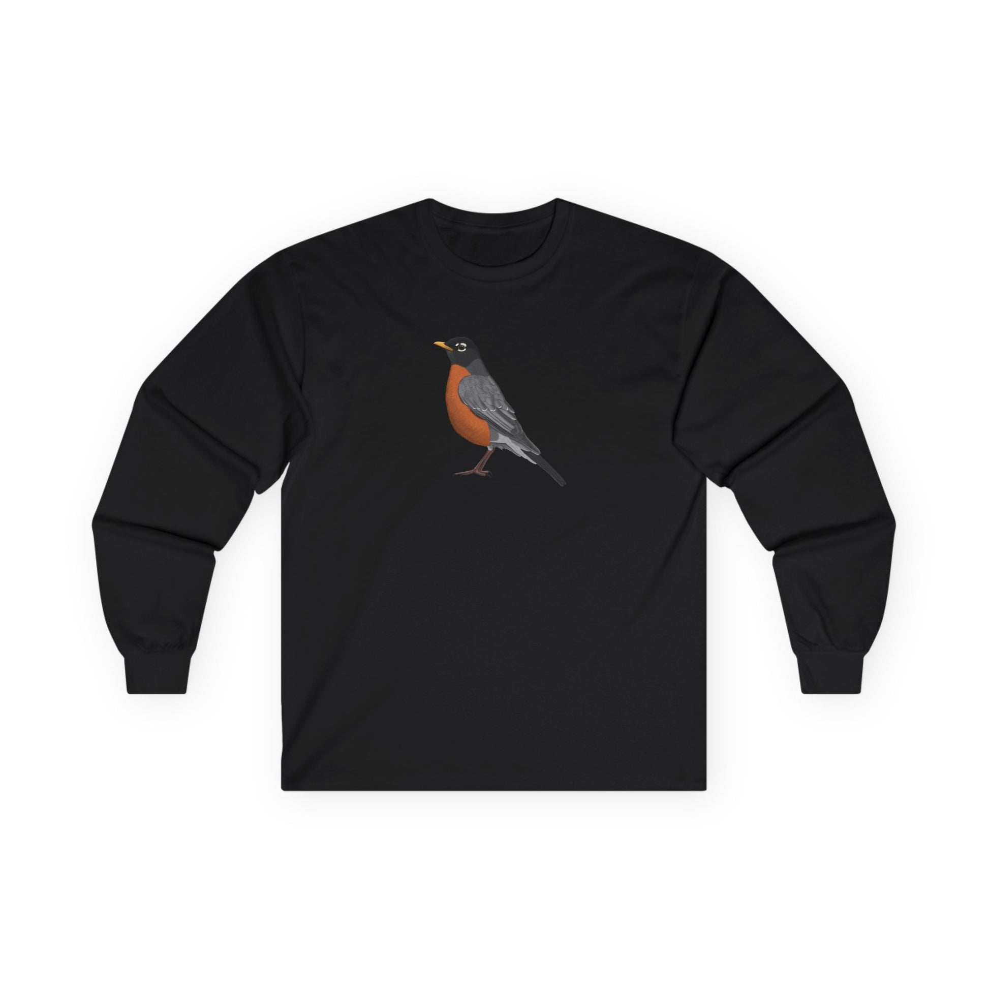 American Robin Birding & Birdwatching Bird Cotton Long Sleeve T-Shirt