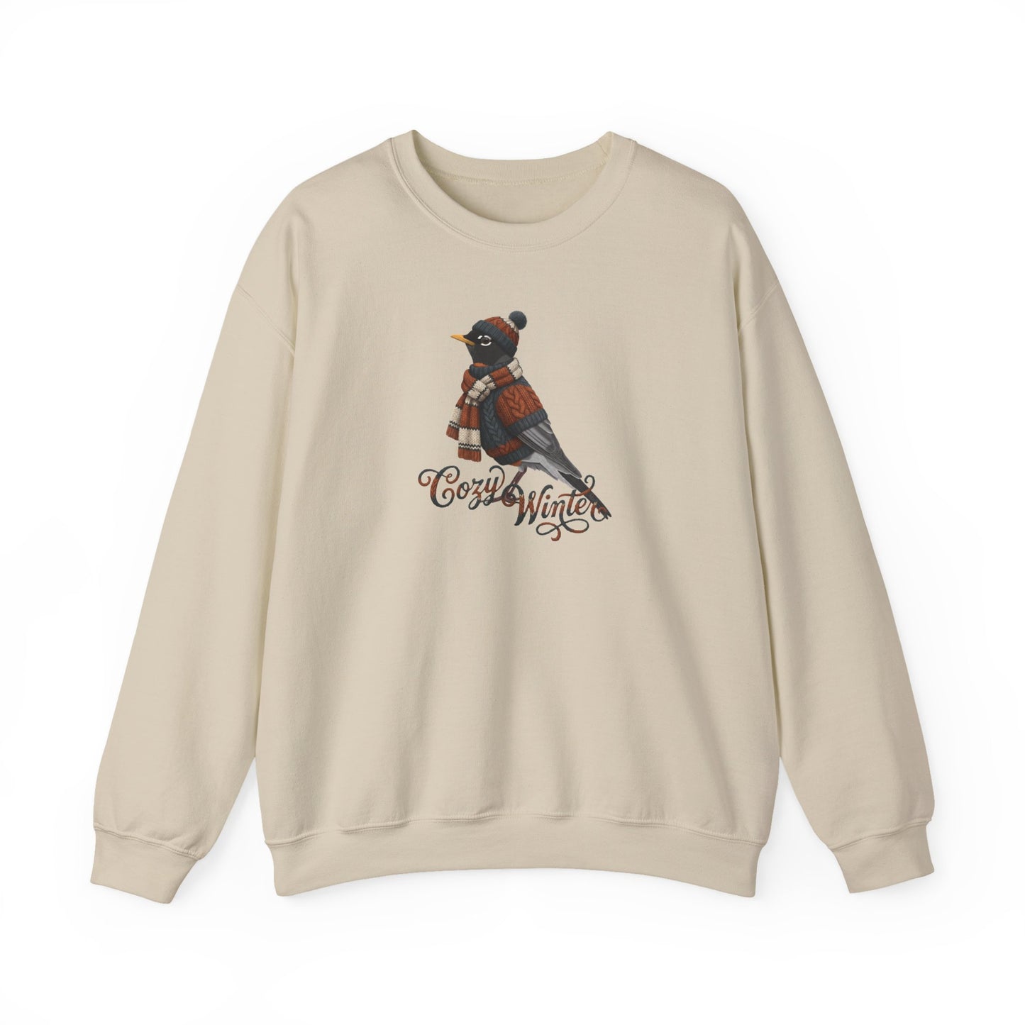 American Robin Cozy Winter Sweatshirt | Bird Watcher Crewneck | Unisex Songbirds Wearing Knit Gift for Bird Lovers