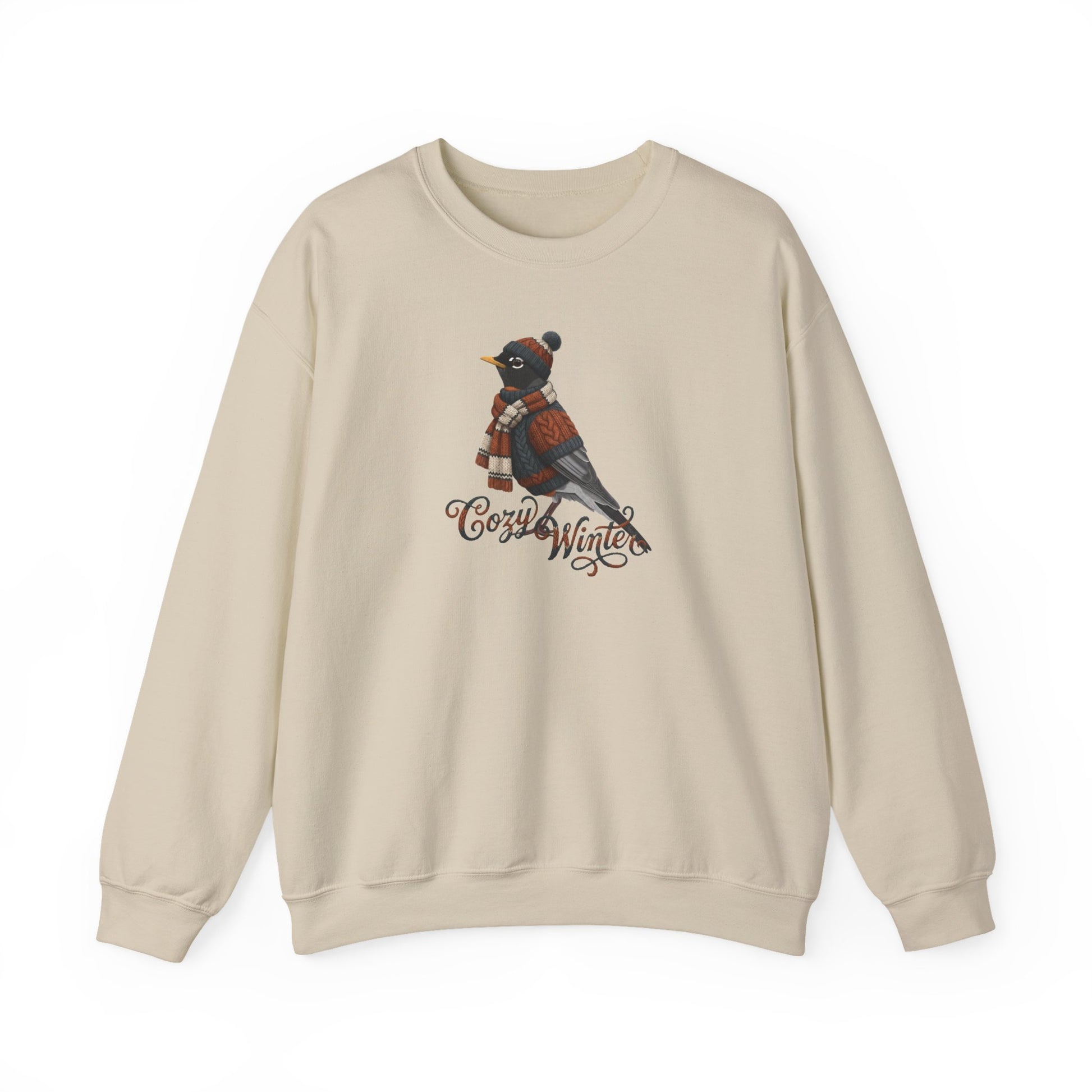 American Robin Cozy Winter Sweatshirt | Bird Watcher Crewneck | Unisex Songbirds Wearing Knit Gift for Bird Lovers