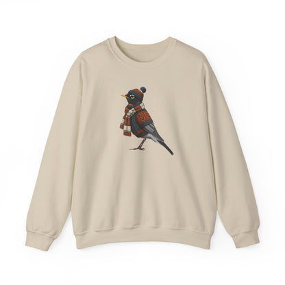 American Robin Winter Sweatshirt | Bird Watcher Crewneck | Unisex Songbirds Wearing Knit Gift for Bird Lovers