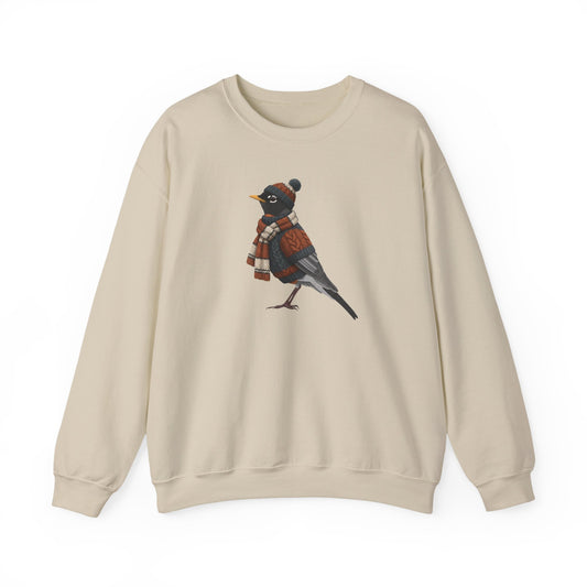 American Robin Winter Sweatshirt | Bird Watcher Crewneck | Unisex Songbirds Wearing Knit Gift for Bird Lovers
