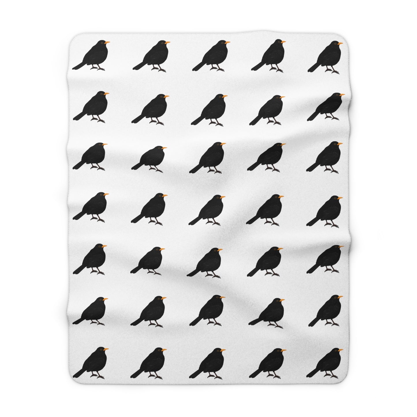 Amsel Vogel Fleece Sherpa Decke (150x200 cm) – Extra Dick, Kuschelweich & Gemütlich