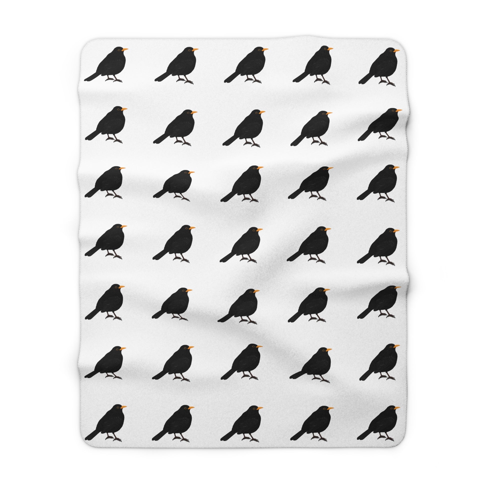 Amsel Vogel Fleece Sherpa Decke (150x200 cm) – Extra Dick, Kuschelweich & Gemütlich