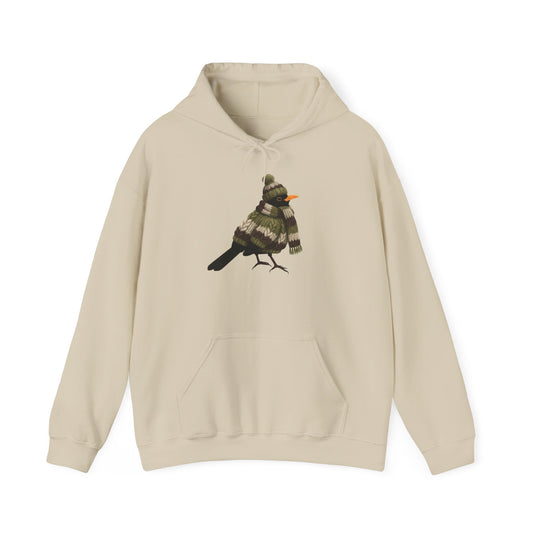Amsel mit Strickpullover Hoodie - Vogel Kapuzenpullover für Vogelbeobachter & Naturliebhaber mit Vogelmotiv
