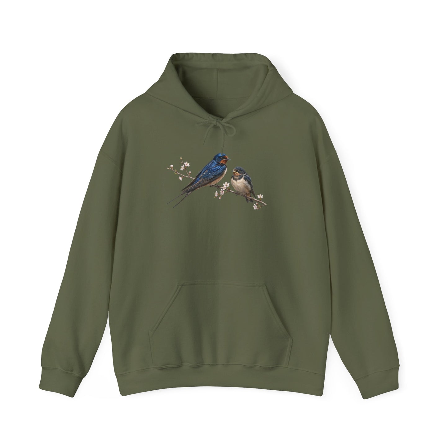 Barn Swallow with Fledgling Hoodie Bird Lover & Bird Watcher | Unisex Sweater | Gift for Bird Lovers
