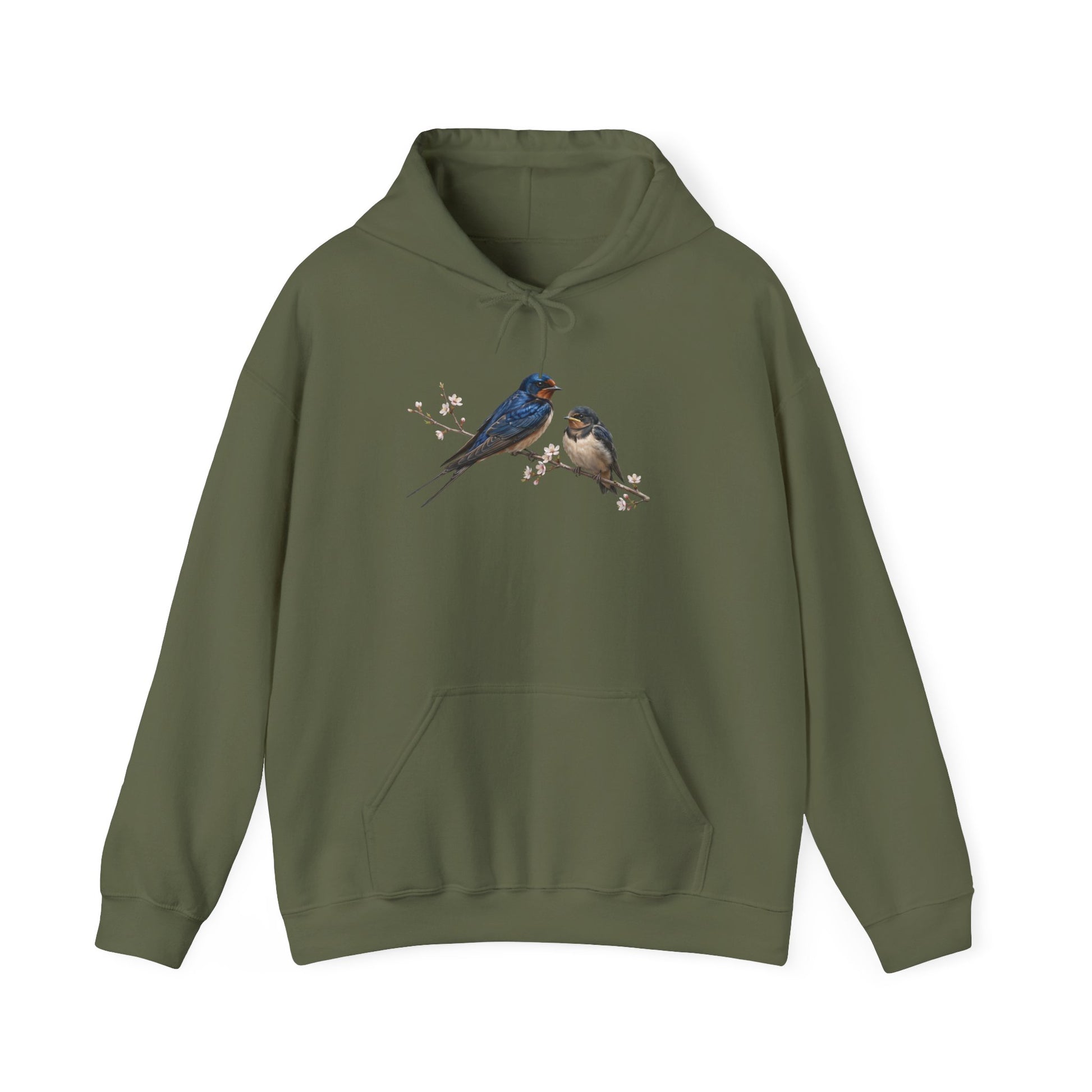Barn Swallow with Fledgling Hoodie Bird Lover & Bird Watcher | Unisex Sweater | Gift for Bird Lovers