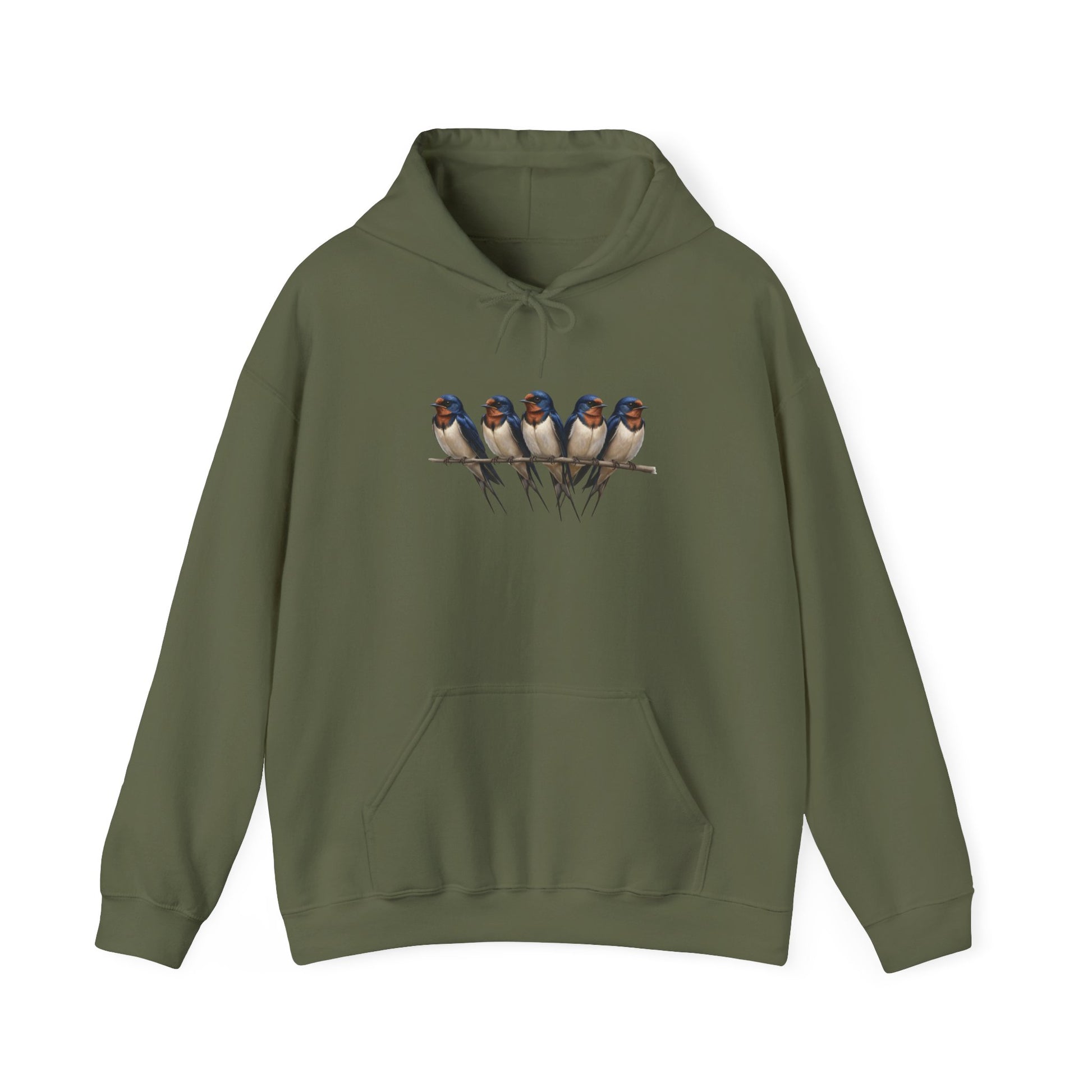 Barn Swallows on a Branch Hoodie Bird Lover & Bird Watcher | Unisex Sweater | Gift for Bird Lovers