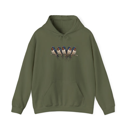 Barn Swallows on a Branch Hoodie Bird Lover & Bird Watcher | Unisex Sweater | Gift for Bird Lovers