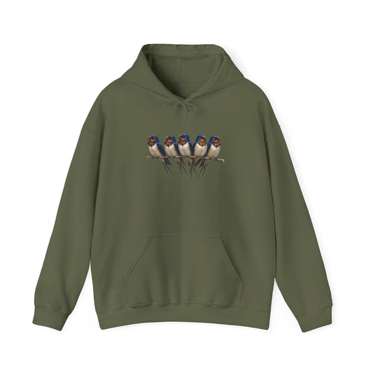 Barn Swallows on a Branch Hoodie Bird Lover & Bird Watcher | Unisex Sweater | Gift for Bird Lovers