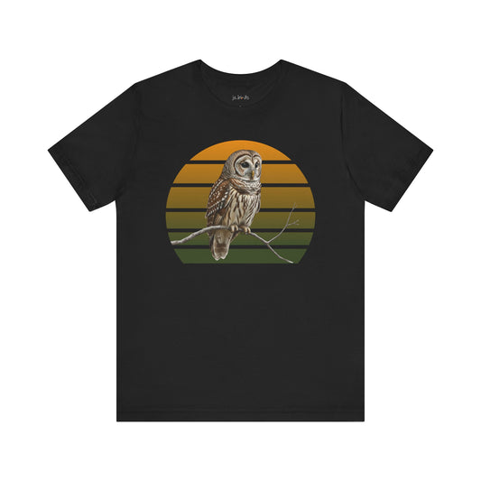 Barred Owl T-Shirt | Unisex Retail Fit Bird Lover Tee | Wildlife Birder Gift