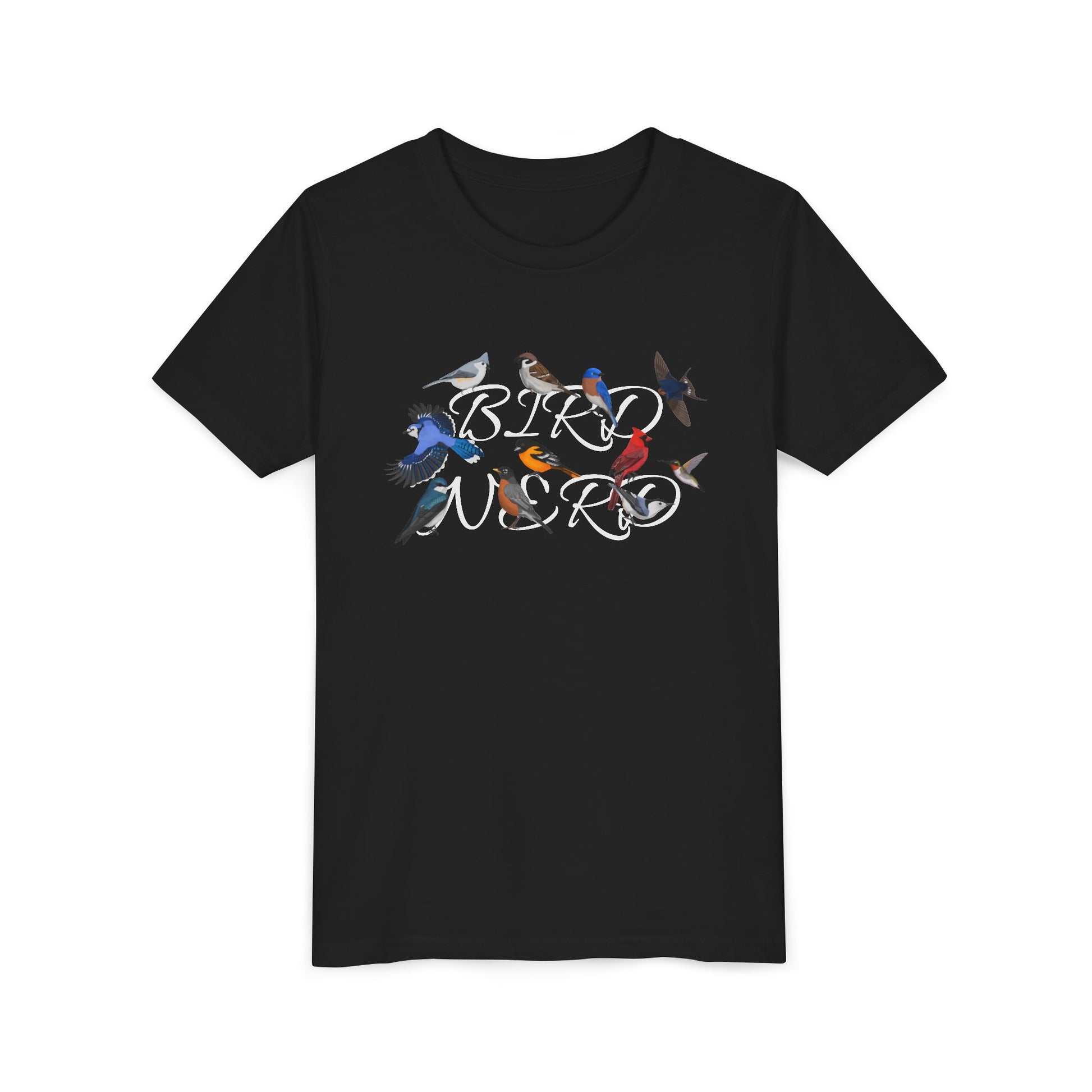 Bird Nerd Blue Jay Cardinal Nuthatch Bluebird Birding & Birdwatching Bird Youth T-Shirt