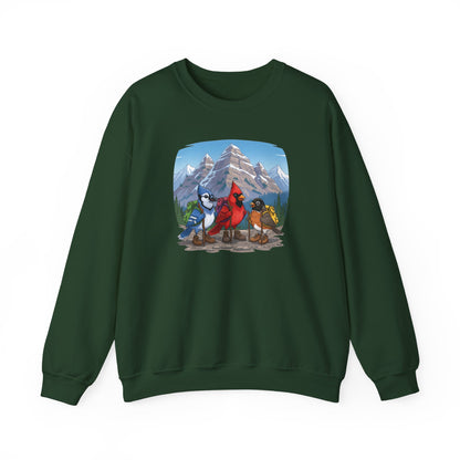 Birds Hiking Sweatshirt Funny Cardinal Robin Blue Jay on a Hike Bird Watchers & Bird Lovers