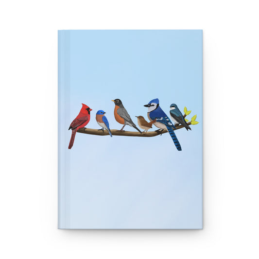 Birds on a Branch Blue Jay Cardinal Robin Bluebird Wren Bird Hardcover Journal for Recipes 150 Pages A5