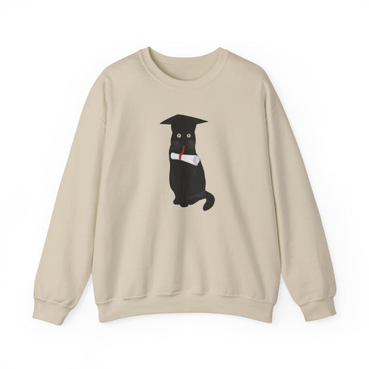 Black Cat Graduate Cat Lover Graduation Sweatshirt