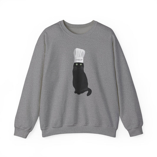 Black Cat Kitchen Chef Cat Lover Sweatshirt