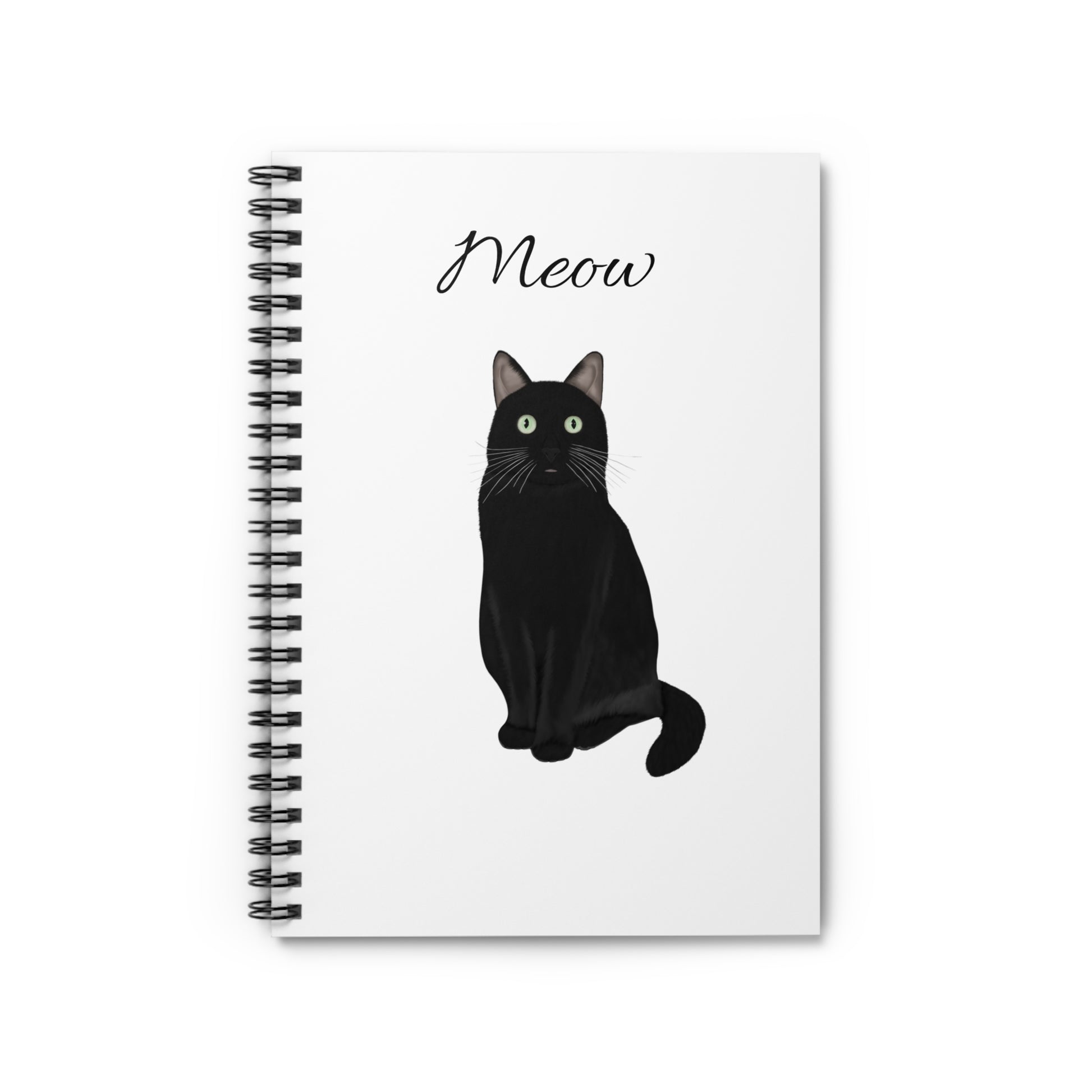 Black Cat Lover Spiral Notebook Ruled Line 6" x 8"