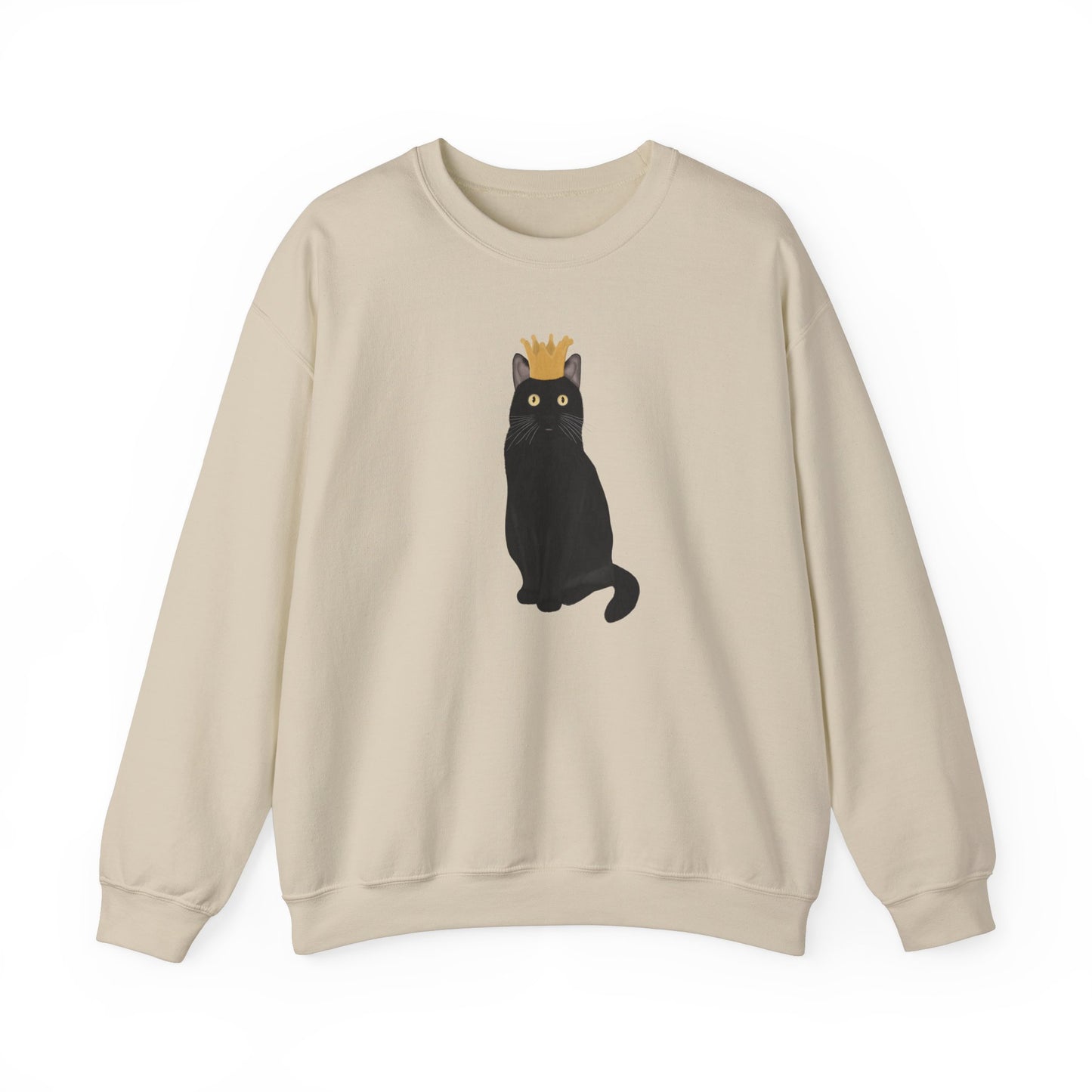 Black Cat with Crown Cat Lover Sweatshirt