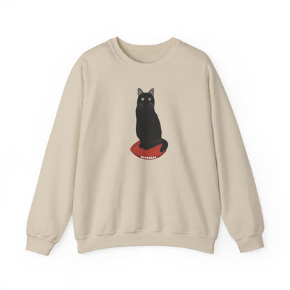 Black Cat with Football Cat Lover Sweatshirt