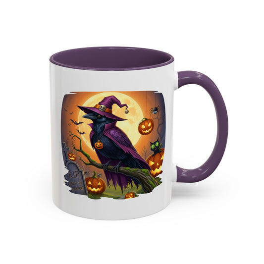 Black Raven Halloween Bird Mug - Perfect Bird Lover Gift for Spooky Season