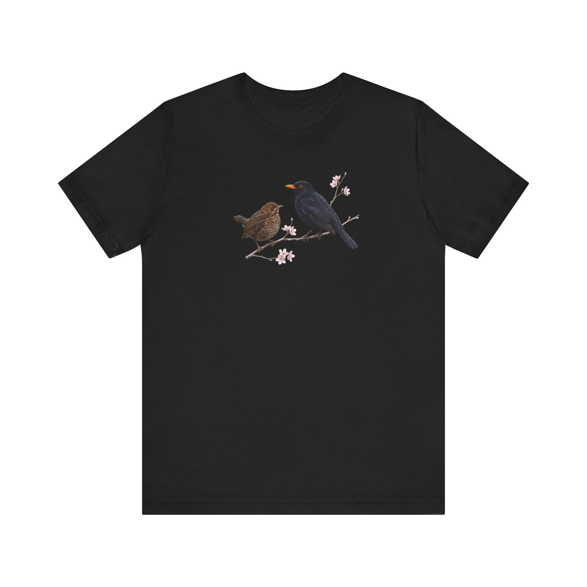 Blackbird & Fledgling T-Shirt | Spring Blossoms Unisex Graphic Tee