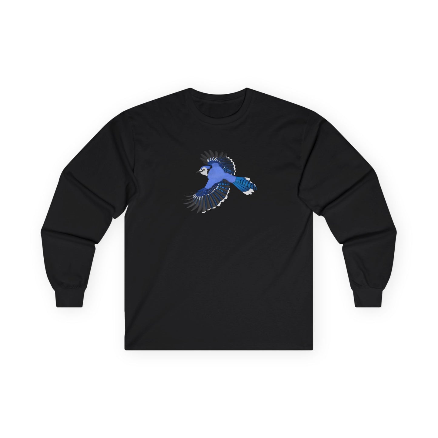 Blue Jay Birding & Birdwatching Bird Cotton Long Sleeve T-Shirt
