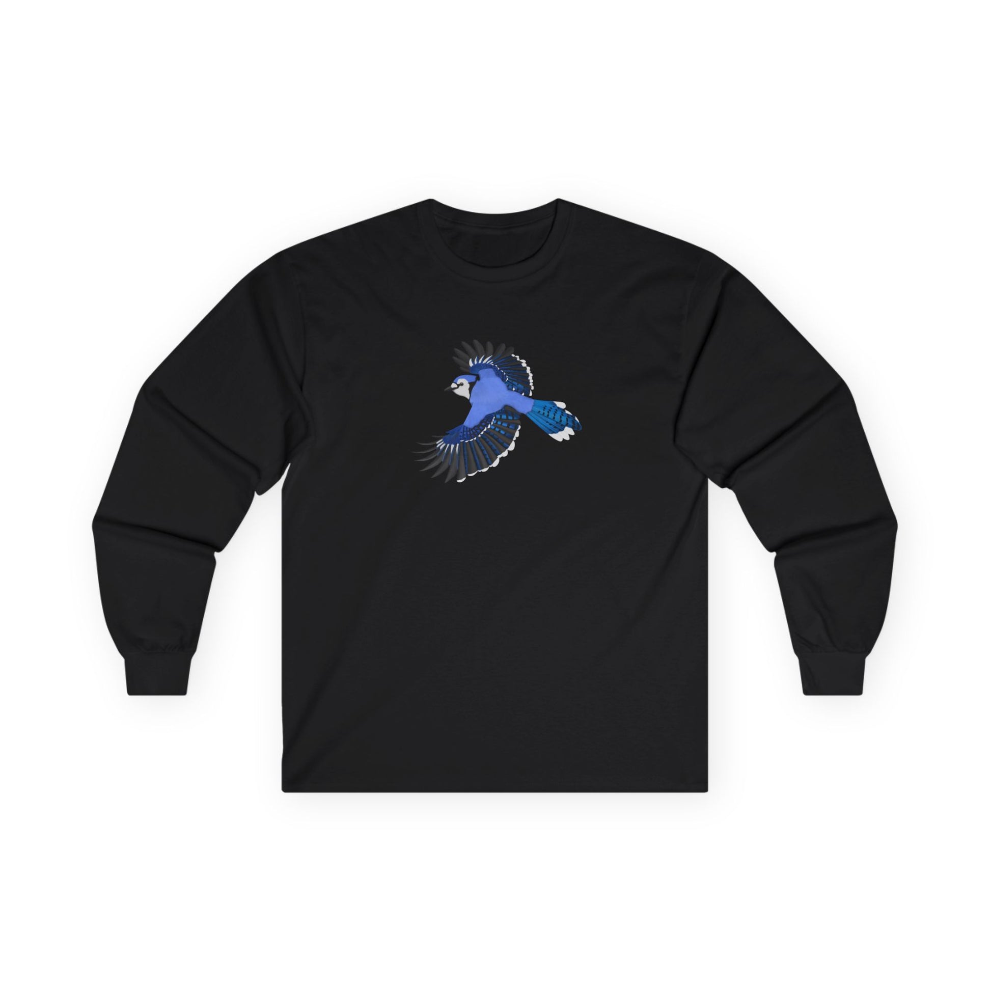 Blue Jay Birding & Birdwatching Bird Cotton Long Sleeve T-Shirt