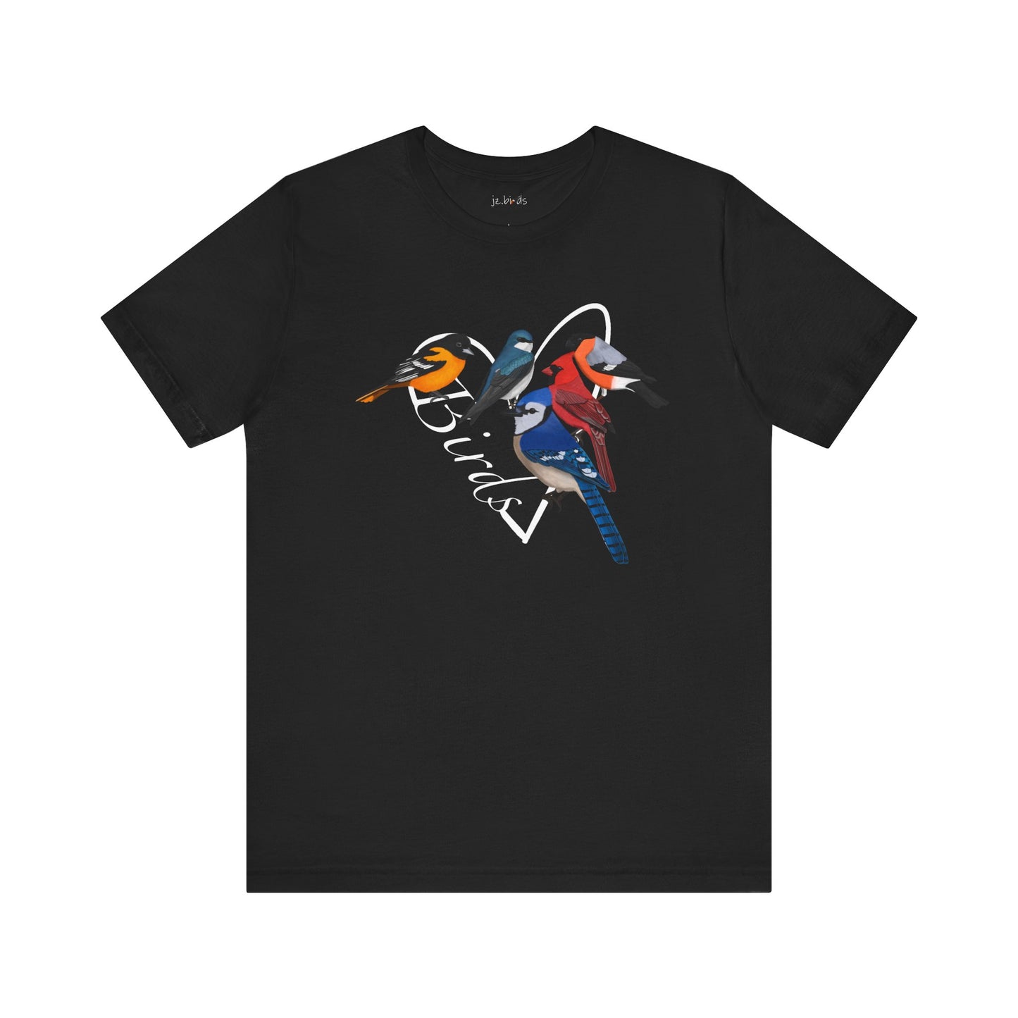 Blue Jay Cardinal Oriole Bullfinch Tree Swallow Heart Bird T-Shirt