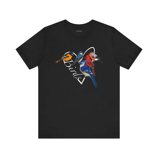 Blue Jay Cardinal Oriole Bullfinch Tree Swallow Heart Bird T-Shirt
