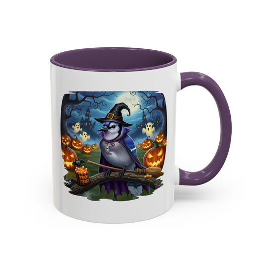 Blue Jay Halloween Bird Mug - Spooky Bird Lover Gift