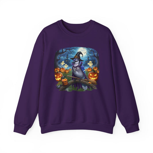 Blue Jay Halloween Bird Sweatshirt - Spooky Halloween Costume for Bird Lovers