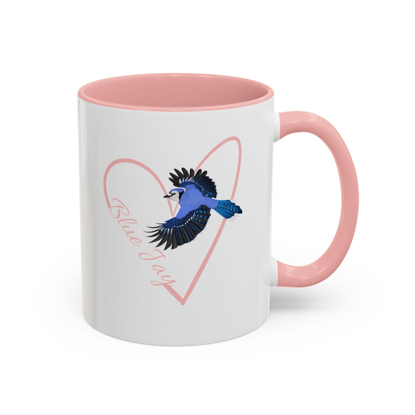 Blue Jay Mug Bird with Heart for Bird Lovers
