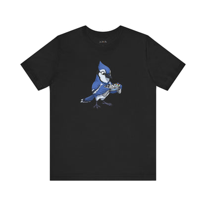 Blue Jay Playing Video Games Funny Gamer and Bird Lover T-Shirt