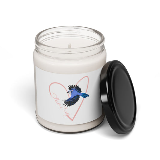 Blue Jay Scented Soy Candle Bird with Heart 9oz