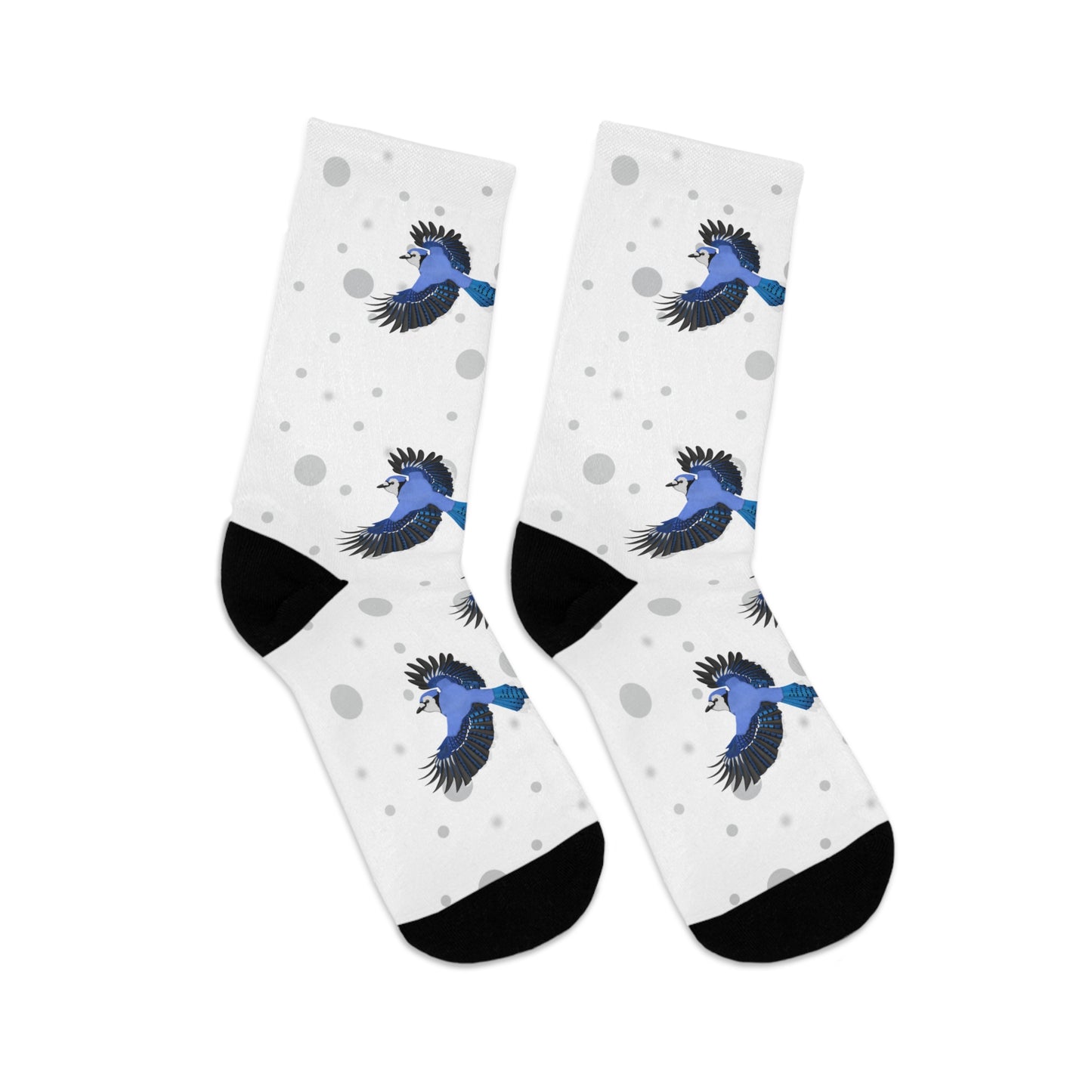 Blue Jay Socks White Bird Socks for Bird Lovers One Size