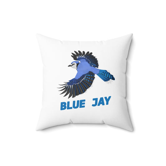 Blue Jay Throw Pillow for Bird Lovers & Bird Watchers