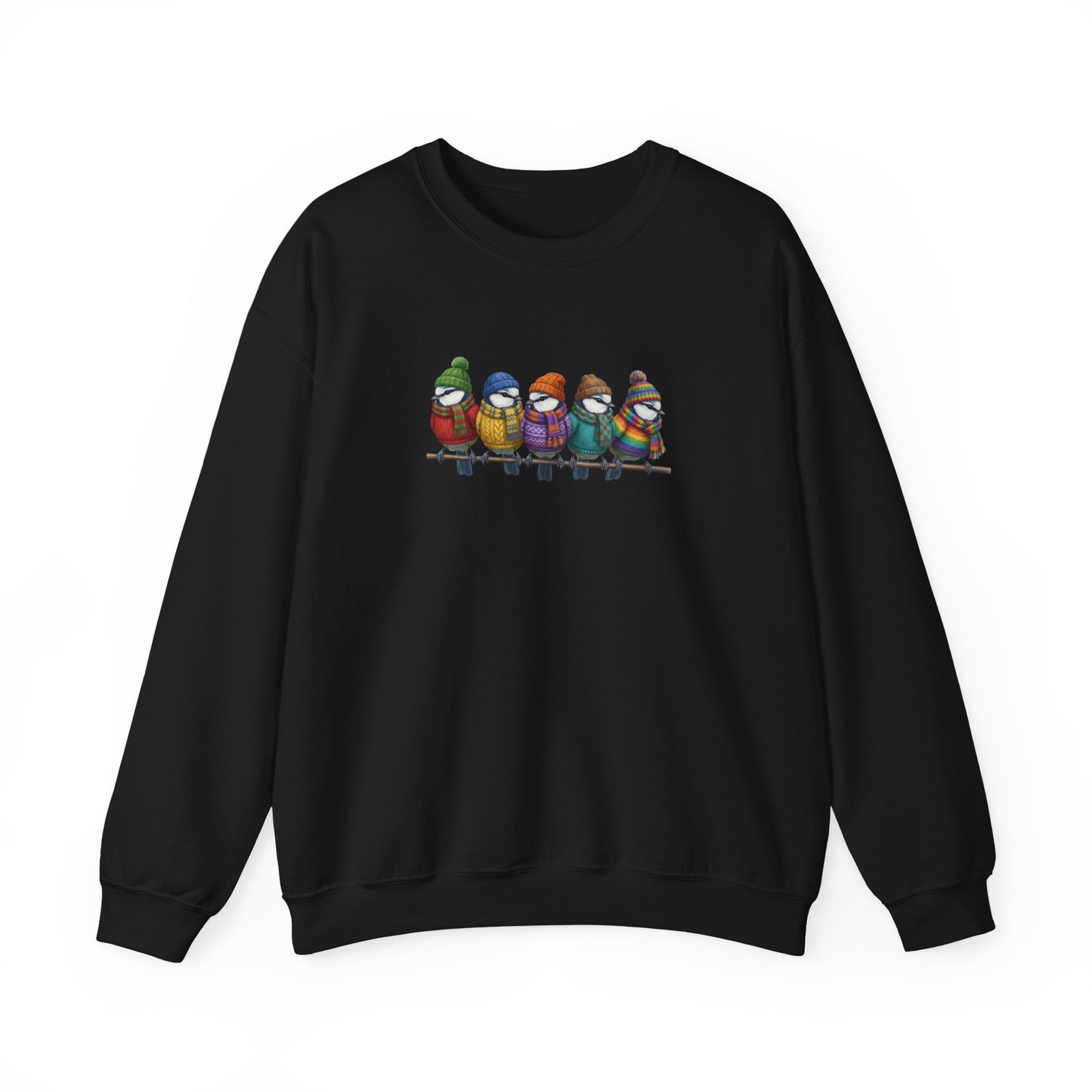 Blue Titmice Sweatshirt | Bird Watcher Crewneck | Unisex Songbirds Wearing Knit Gift for Bird Lovers