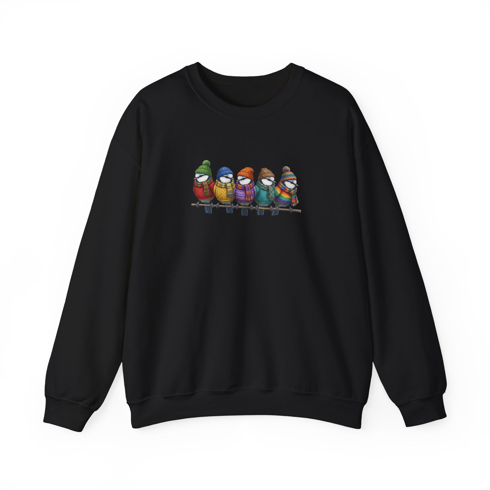 Blue Titmice Sweatshirt | Bird Watcher Crewneck | Unisex Songbirds Wearing Knit Gift for Bird Lovers