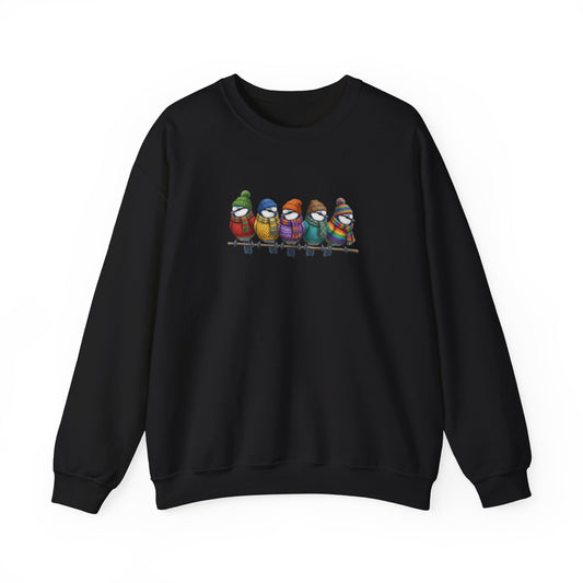 Blue Titmice Sweatshirt | Bird Watcher Crewneck | Unisex Songbirds Wearing Knit Gift for Bird Lovers
