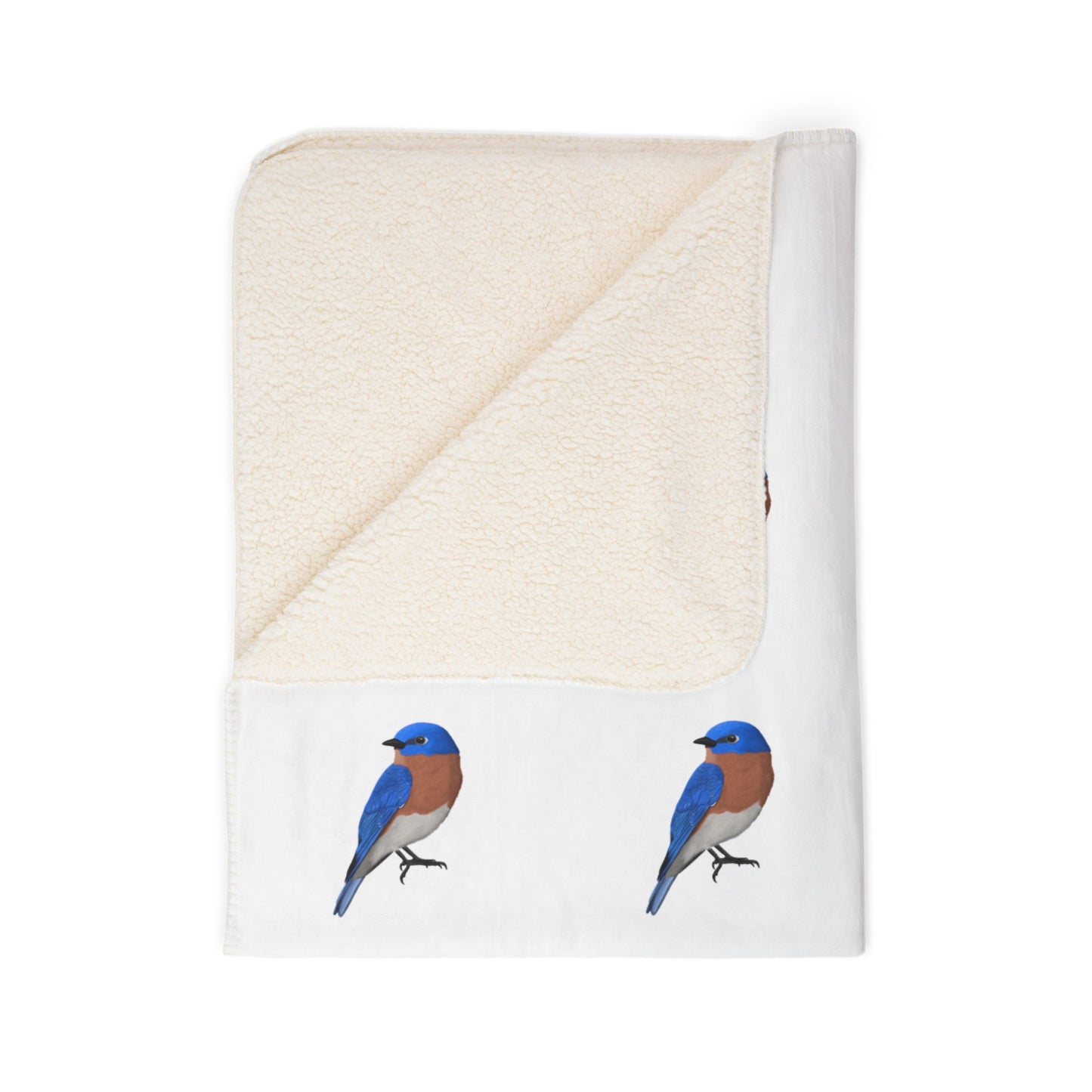 Bluebird Art Fleece Sherpa Blanket (60"x80") - Thick, Ultra-Soft & Cozy Throw for Bird Lovers