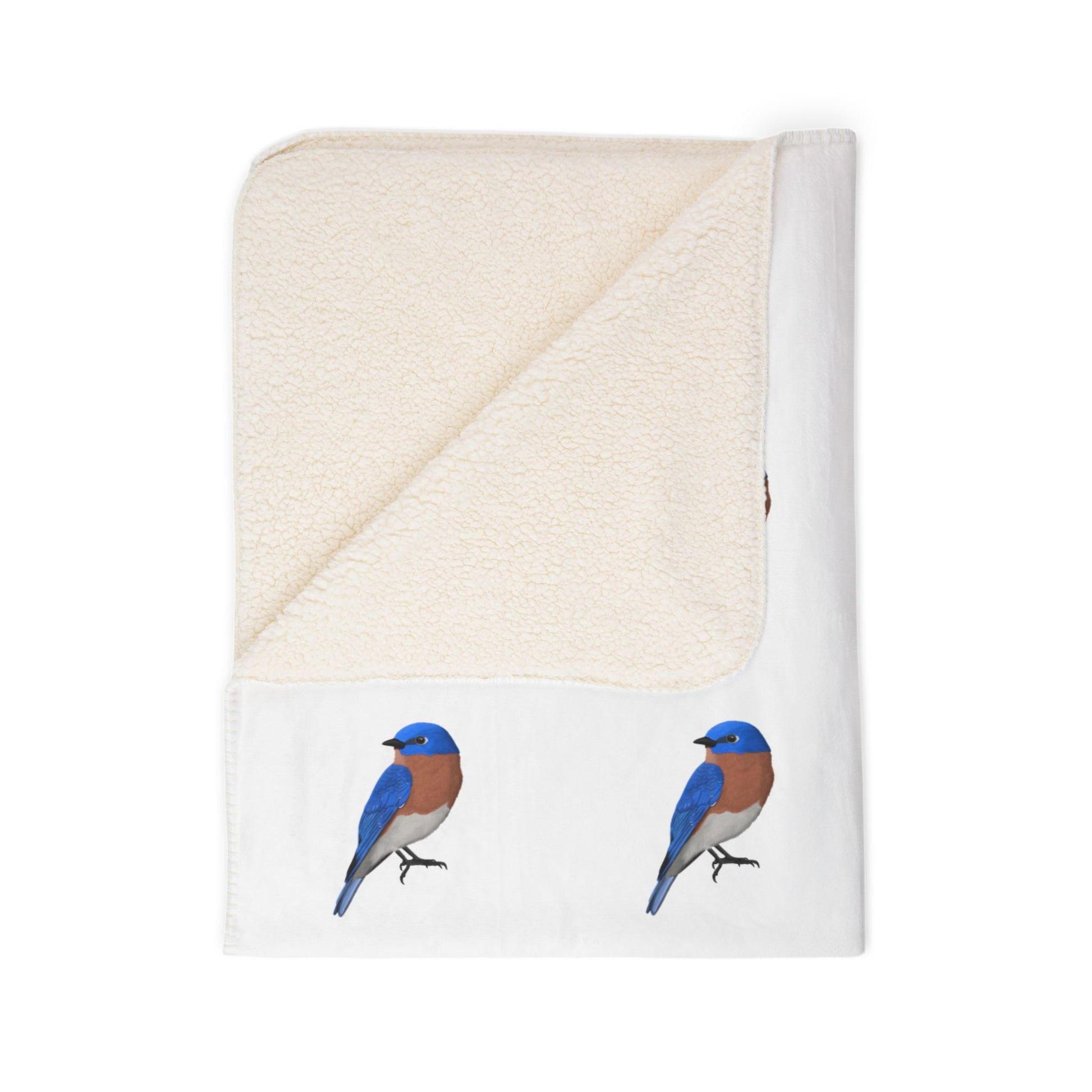 Bluebird Art Fleece Sherpa Blanket (60"x80") - Thick, Ultra-Soft & Cozy Throw for Bird Lovers