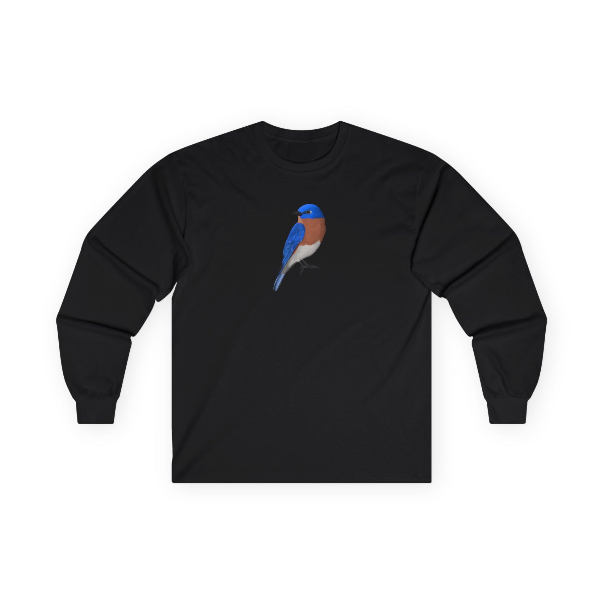 Bluebird Birding & Birdwatching Bird Cotton Long Sleeve T-Shirt