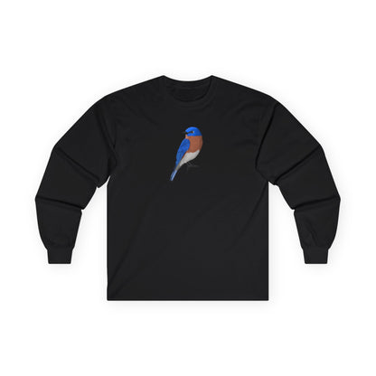 Bluebird Birding & Birdwatching Bird Cotton Long Sleeve T-Shirt
