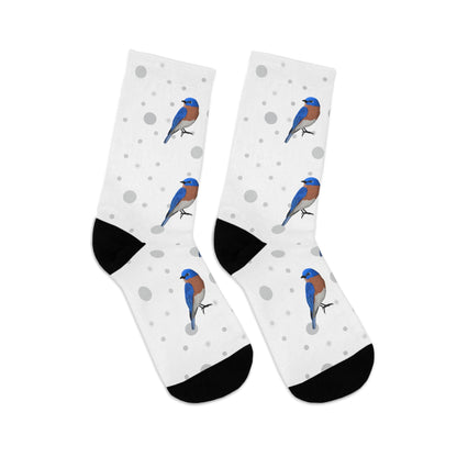 Bluebird Socks White Bird Socks for Bird Lovers One Size
