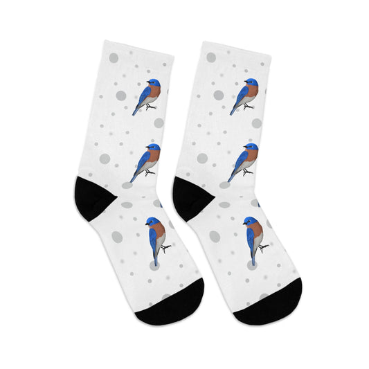 Bluebird Socks White Bird Socks for Bird Lovers One Size
