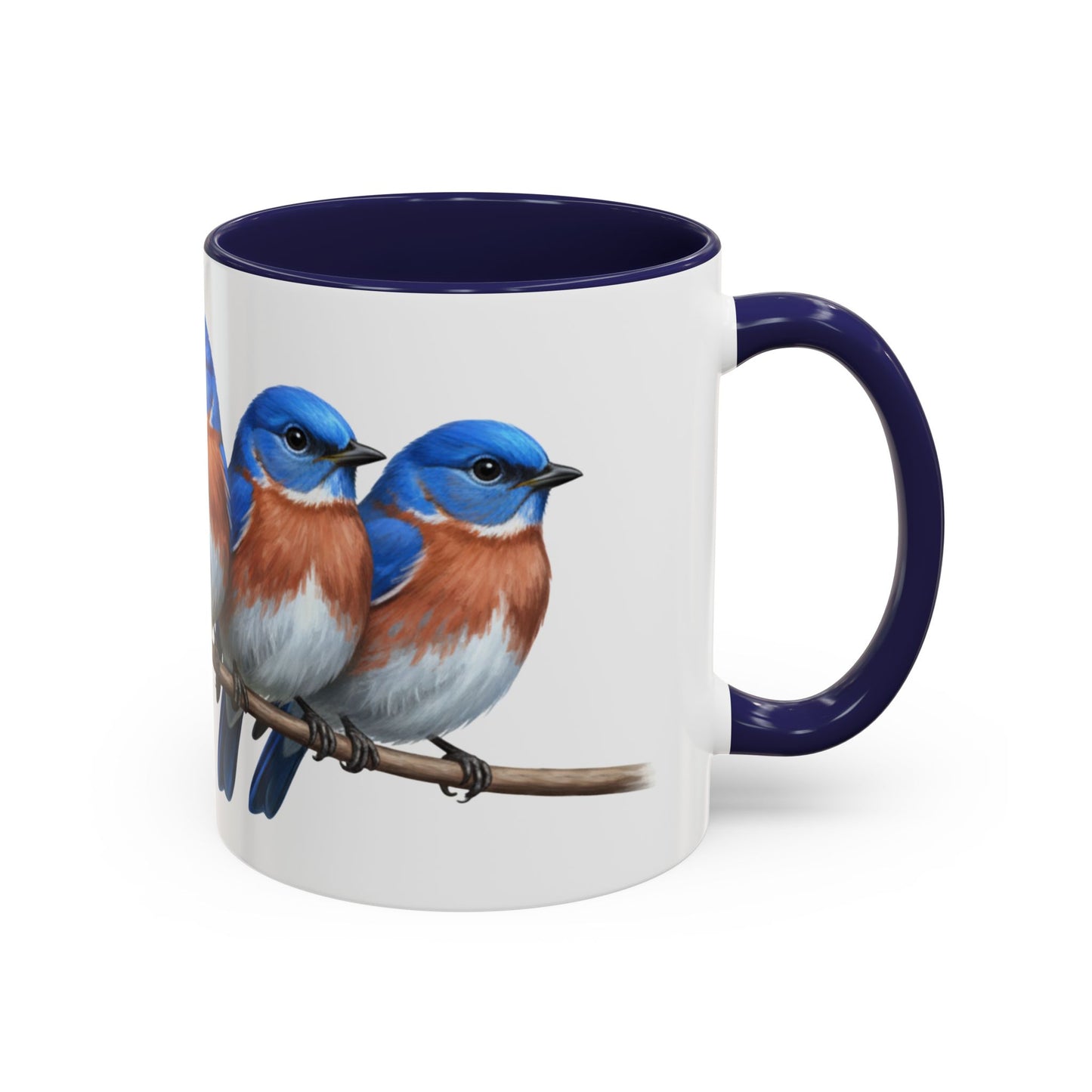 Bluebirds on a Branch Ceramic Bird Coffee Mug – Custom Gift for Bird Watchers