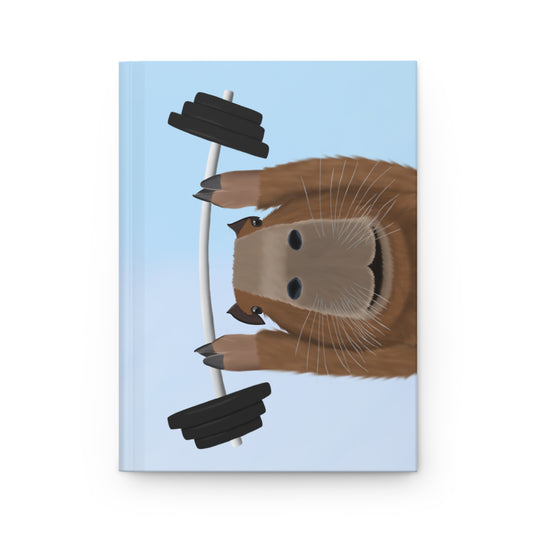 Capybara Weight Lifting Hardcover Journal 150 Pages A5 for Gym Enthusiasts