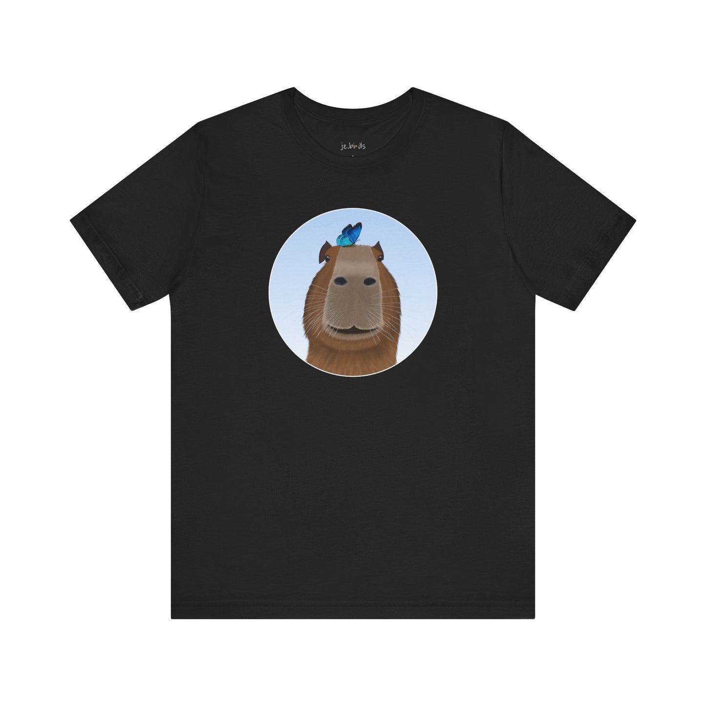 Capybara with Butterfly Friend on Head Funny T-Shirt